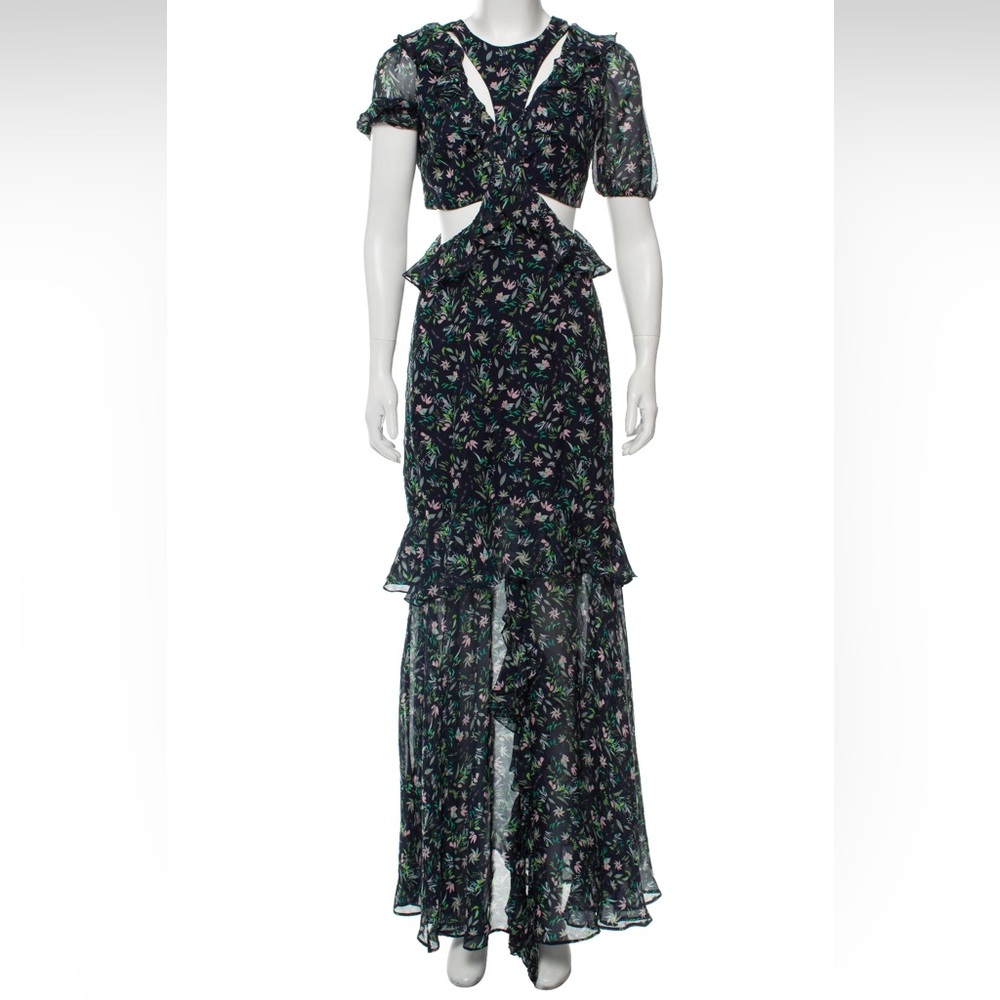 AMUR Floral Cutout Maxi Dress